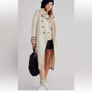 Free people Marlow Officer jacket cream color with red piping size Small.